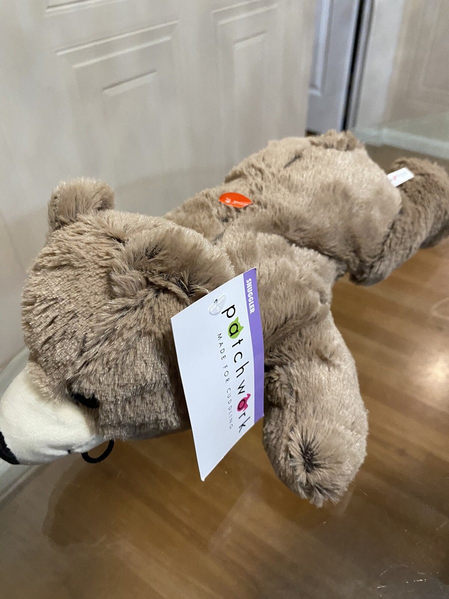 Patchwork 16” Bear Dog Toy w/Squeaker Grey Snuggler