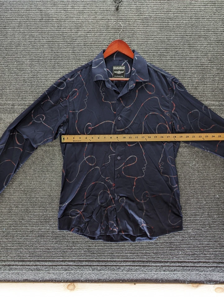 BARABAS Men's Button Up Long Sleeve Dress Shirt Size Medium - Image 4 of 4