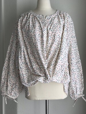 Floral Long Sleeve Corduroy Popover Shirt Curvy Plus size 3X Bohemian Top Women