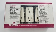 Grounding Outlet 10 Pack Decora Leviton 2 Pole 3 Wire 15A-125V 5325