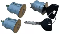 For Jeep Wrangler TJ LJ 02-17 3 Chrome Door Key Lock Cylinders Set W/ 2 Keys