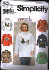 8251 Vintage Simplicity SEWING Pattern Misses Long Loose Fitting Pullover Top XL