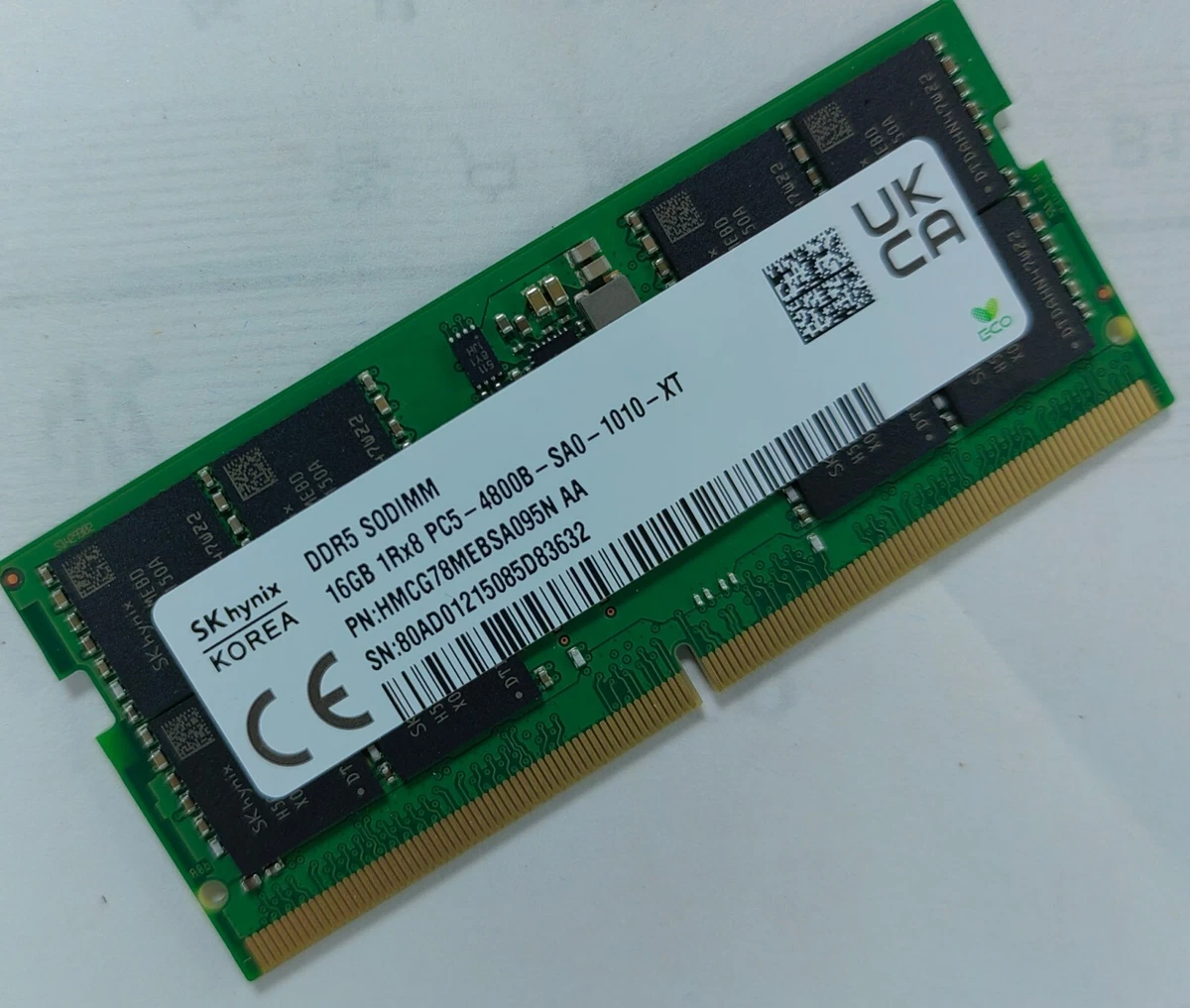 SK 16GB DDR5 4800MHz SODIMM Laptop RAM 1Rx8 PC5-4800B-SA0 HMCG78MEBSA095N | eBay