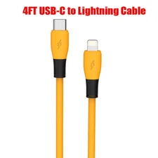 120W 4-Port 2PD + 2QC3.0 Fast Wall Charger 4FT Type-C Cable For Cell Phone iPad