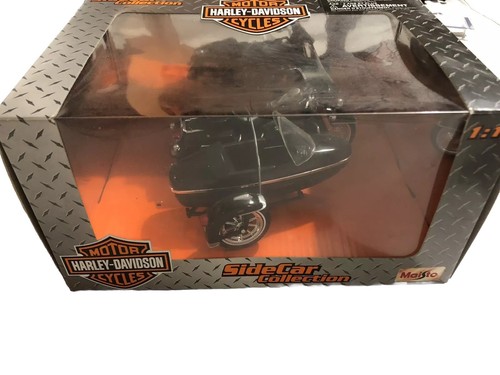 Maisto 1/18 Harley 2001 FLHRCI Road King Classic Sidecar Mini Car Bike Navy