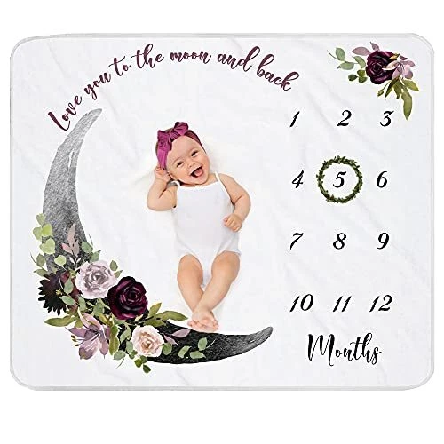 Baby monthly milestone blanket girl new arrivals