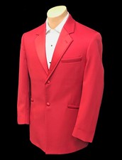 Boys Size 14 Andrew Fezza Monaco Red Tuxedo Jacket with Satin Notch Lapels