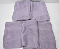 Brylane Home Studio 5 Piece Bathware Set Hand Towels & Bath Towels Purple Cotton