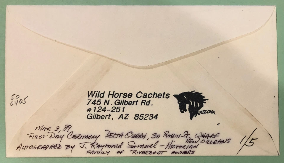 Wild Horse SET of 5 Riverboats 1989, 2 Autographed RARE 🔥 Set #1/5 Sc 2405-2409 - Image 4 of 4