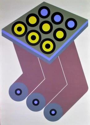 zeitgenössische Graphik 1971 - GEOMETRISCHE ABSTRAKTION - signiert - num. 42/150 - Bild 1 von 4