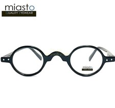  3 PAIRS MIASTO SMALL MINI OVAL ROUND RETRO READERS READING GLASSES 1.75 BLACK