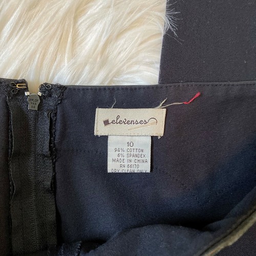 elevenses pants size 10 anthropologie black leather trim wide leg cotton - Picture 2 of 5