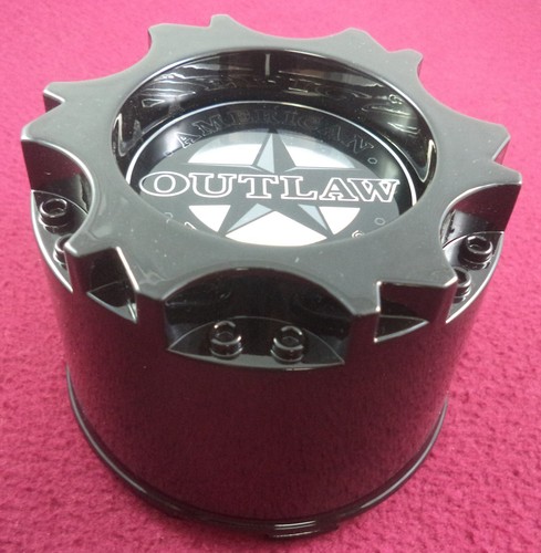 American Outlaw Wheels Gloss Black Custom Wheel Center Cap # BC-894 (1) USED