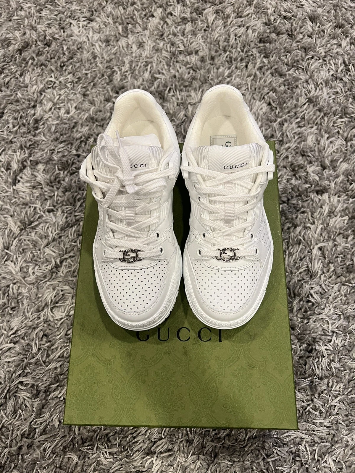 Baskets en cuir Gucci Jones   Blanc   Taille 34,5
