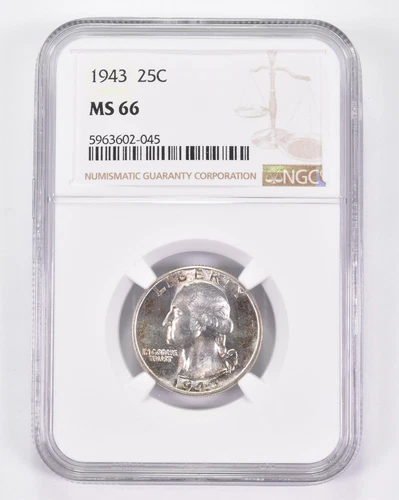 MS66 1943 Washington Quarter - Graded NGC *8950