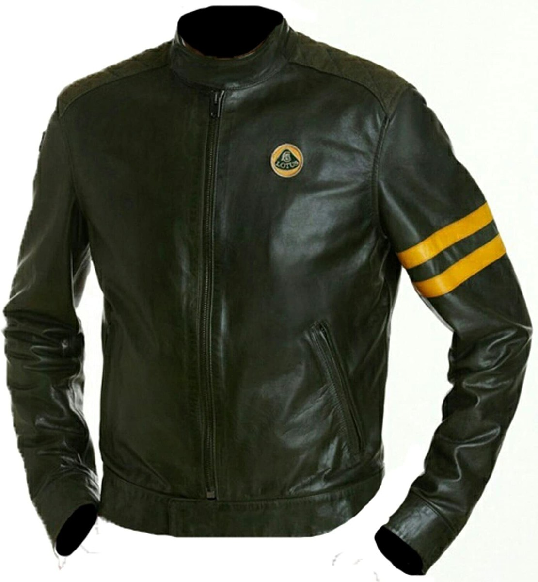 Classic Lotus Biker Racing Leather Jacket UK