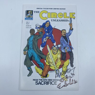 Vtg 95 Circle Unleashed #1 Epoch Pub. Signed Special Collectors Limited Ed Comic