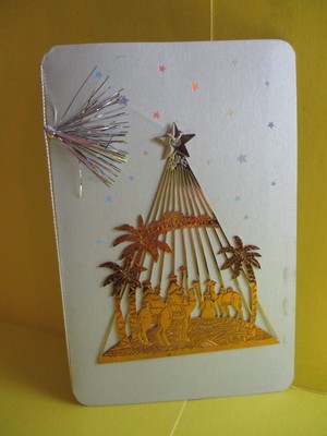 2001 Hallmark Hall Family Christmas Three Wise Men Ornament on Card New
