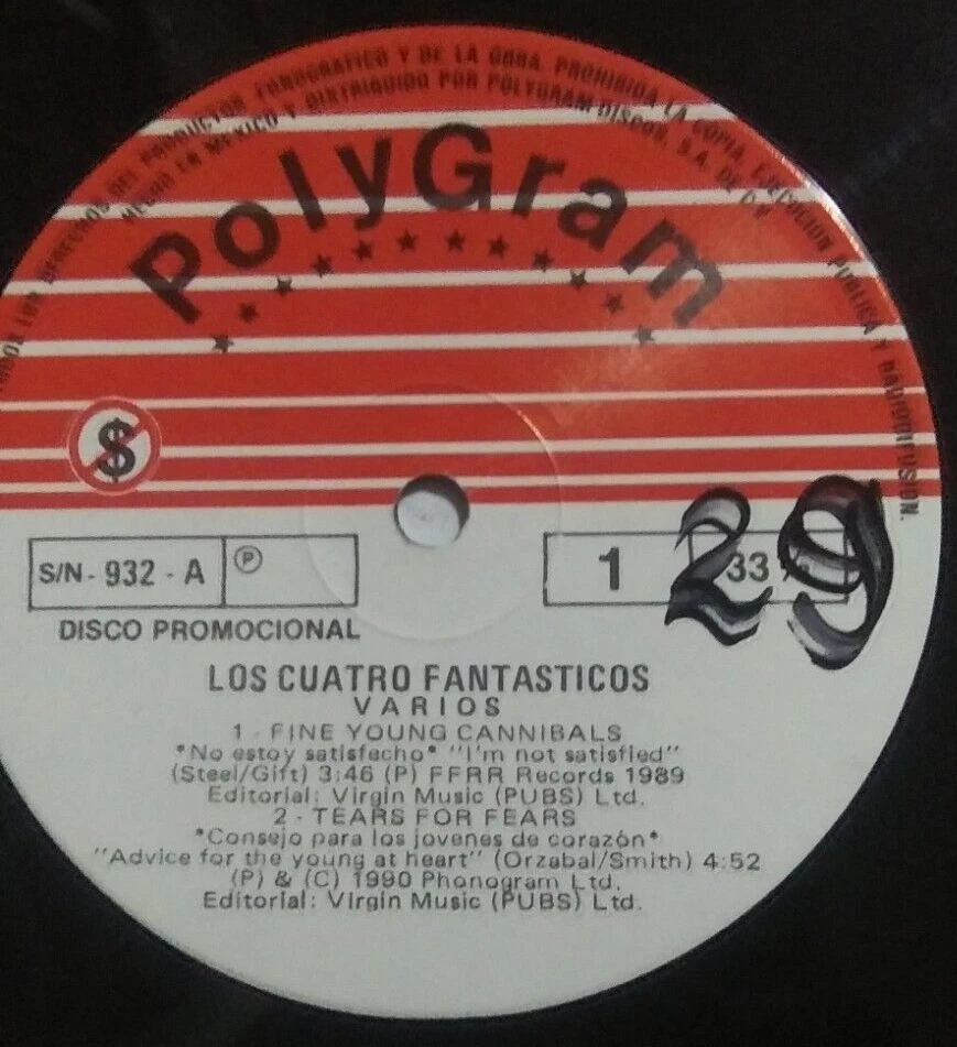 THE CURE MEXICAN PROMO 12" EP 1990 TEARS FOR FEARS JANET JACKSON FINE YOUNG FYC - Image 4 of 4