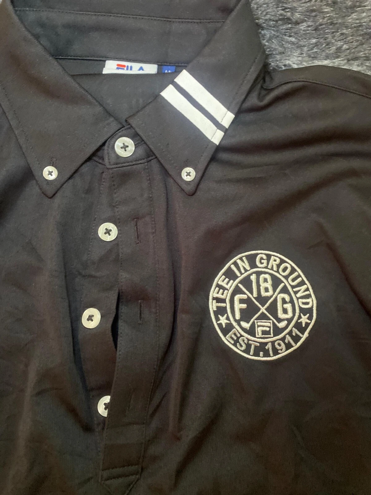 Fila Golf Collared Jersey Black Size LL Unisex Looks New Pre-owned Stretchy