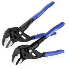 WORKPRO 2-Pack Plier Wrench Set 7" 10" CR-V Adjustable Parallel Smooth Jaw Plier