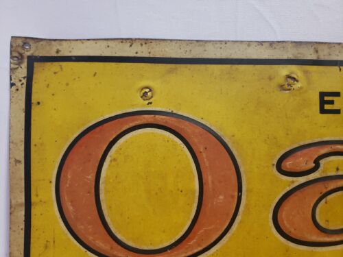 1930's Egyptian Oasis Turkish Blend Cigarette Embossed Advertising Sign 10 Cent - Picture 4 of 13