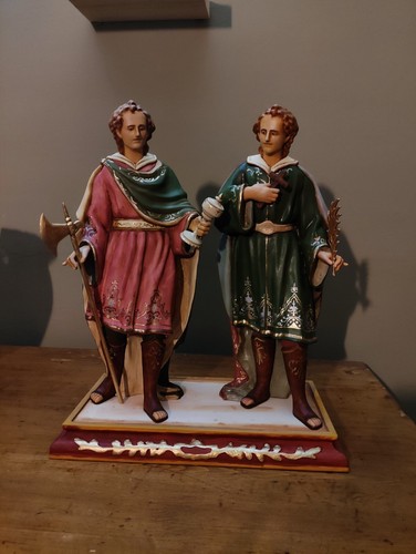 Coppia Di Statue Santi Medici Cosma E Damiano - Foto 4 di 7