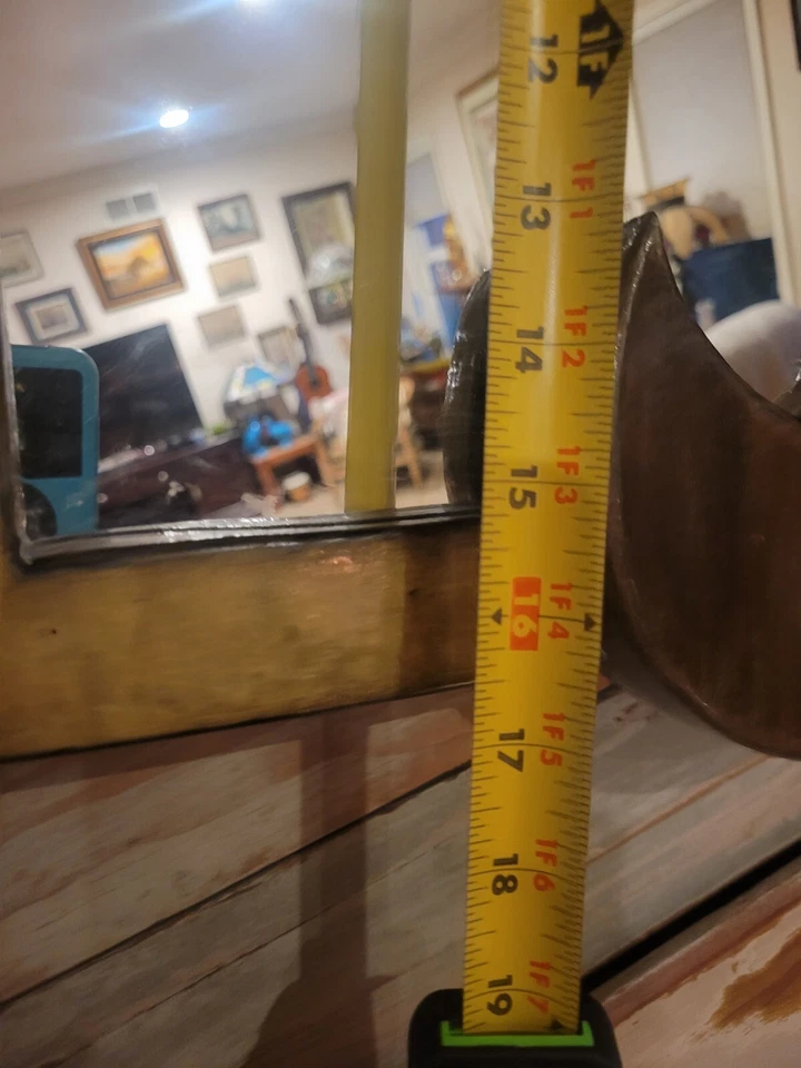 Espejo retro vintage de madera para dama MCM Picasso estilo modernista arte popular hecho a mano Foto 4 de 4