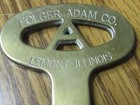 FOLGER ADAM CO (JOLIET, IL) SOLID BRASS JAIL KEY #22RR7.....USED — photo 2