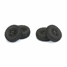 PROLINE 1/24 Hyrax Front/Rear 1.0" Tires Mounted 7mm Black Impulse (4)