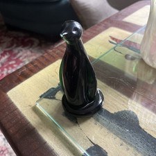 Vintage Dark Green Glass penguin figurine/paperweight