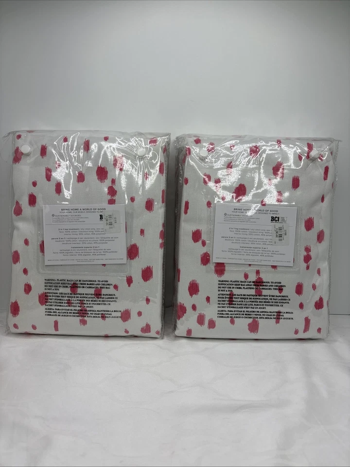 Paneles de cortina Pottery Barn Kid Marley Blackout 2 en 1 44”x 84” rosa blanco nuevo en stock Foto 4 de 4