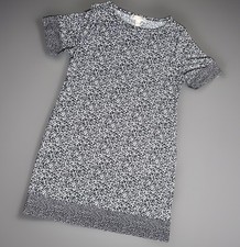 Michael Kors Women's Large Black and White Floral Shift Dress Stretchy