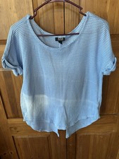 a.n.a A New Approach Blue Open Knit Sweater Women  s Size M Tulip Back Boho Top