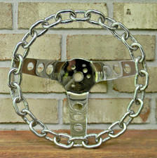 Vintage 10 Chrome Chain Link Steering Wheel, ...