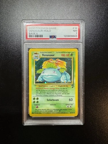 2000 Pokémon Game Base Set 2 Unlimited Holo Venusaur PSA 7 #18/130