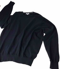 Peter Millar Crown Soft Crewneck Sweater Fits Mens XL Black Cashmere Silk Cotton