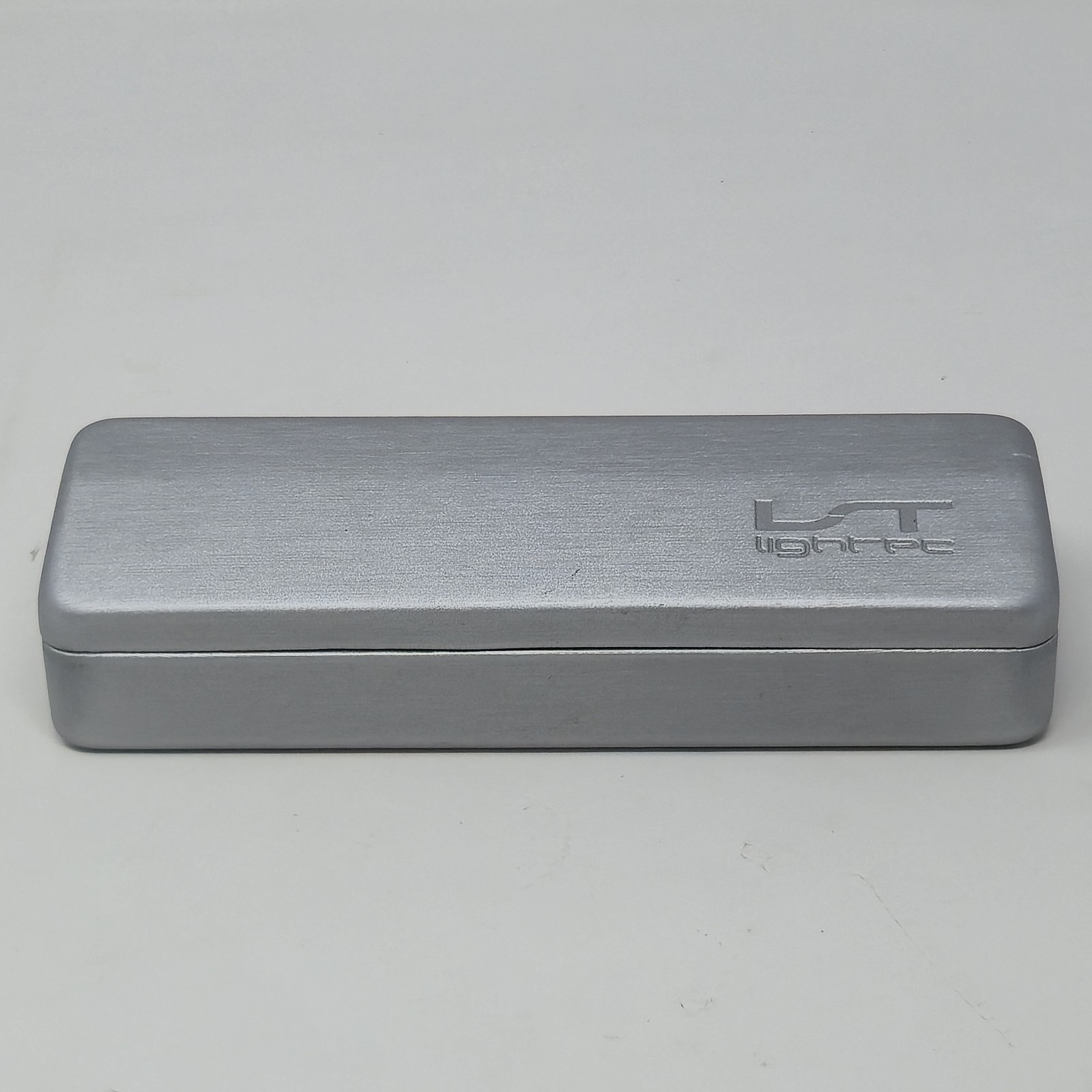 Genuine Lightec LT by Morel Eyeglass Case Silver Brushed Hard Shell + Cloth