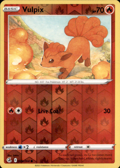 Vulpix (28) 028/264 Reverse Holo SWSH08: Fusion Strike NM Pokémon TCG