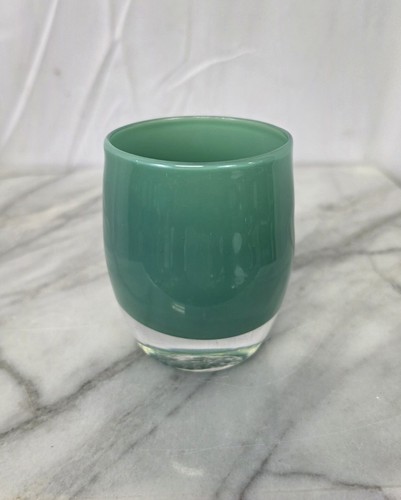 Glassybaby Strength Jade Color Candle Votive Hand-Blown Sticker Included