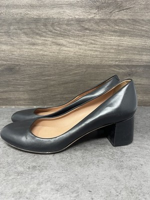 Hugo Boss Shoes Womens Size 7.5 (37.5) Taylor Pump 50 Black Leather Block Heels