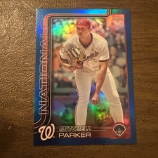 2025 Topps Series 2 Mitchell Parker Blue Rainbow Foil /150 Washington Nationals 