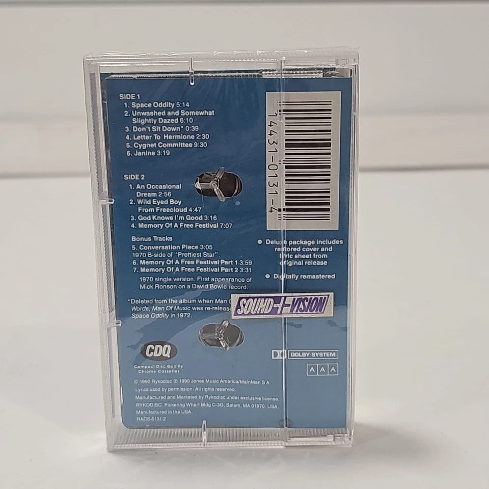 Sealed David Bowie Space Oddity Cassette Tape 1990 Ryko New Sealed - Image 4 of 4