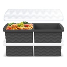 Silicone Freezer Tray with Lid 2-Cup Soup Freezer Container Molds, Large Ic...