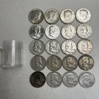 20 Silver Half Dollars. 16 Ben Franklins. 4 1964 Kennedys. 10 Dollar Face Value.