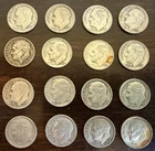 Lot of 16 Dimes 1946-1963 Silver Roosevelt Dimes