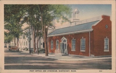 Post Office Athenaeum,Nantucket,MA Nantucket County Original Vintage Postcard