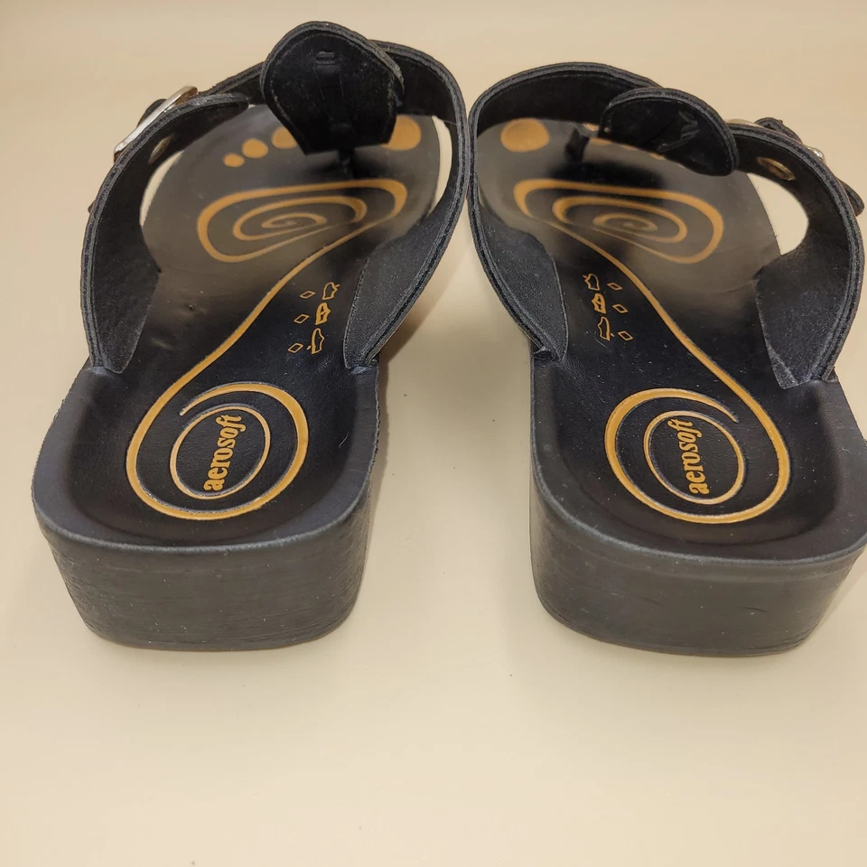 Aerosoft Women’s Thong Flip Flop Sandals Brown, Size 10 Summer Spring Comfort - Image 3 of 4