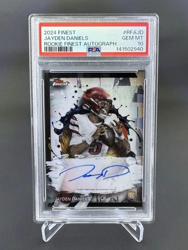 2024 Topps Finest Jayden Daniels Rookie Finest Auto Washington Commanders PSA 10