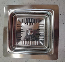 3-1/2" Square Stainless Steel Basket Strainer Drain Assembly